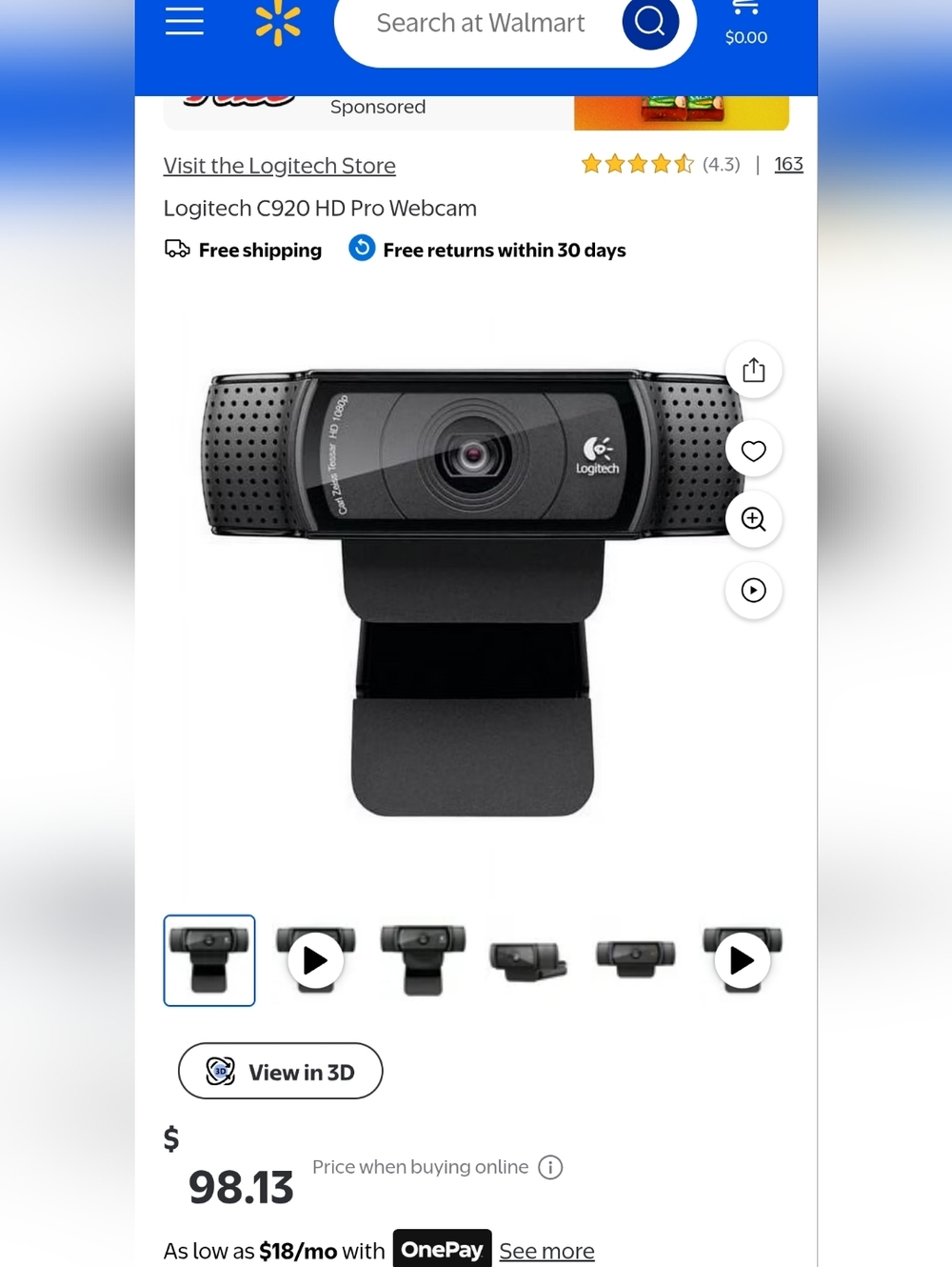 C920X Pro HD Webcam Unopened Box